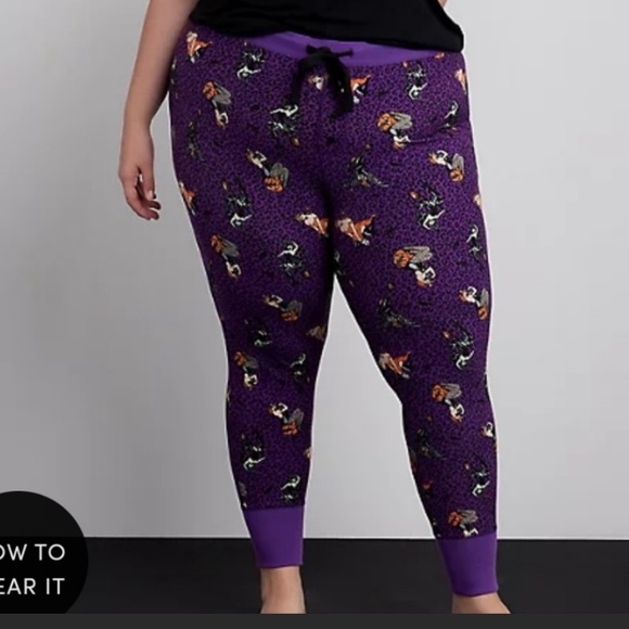 Torrid Halloween sleep leggings 1X 14/16 plus size NWT purple leopard - Picture 10 of 10